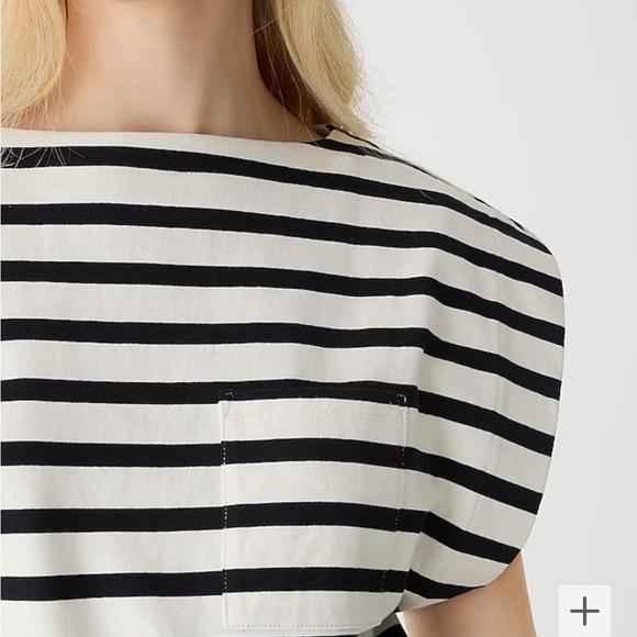 NWT Jcrew Boatneck Mariner Stripe Muscle T-shirt M - Picture 4 of 10